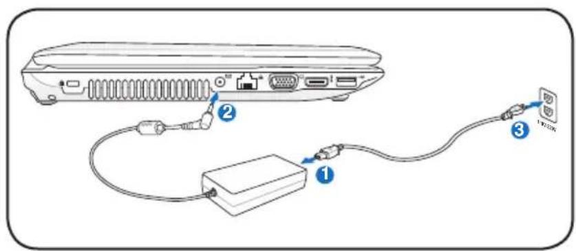 ASUS K53TKSX023V - Wisselstroomvoeding gebruiken - 1