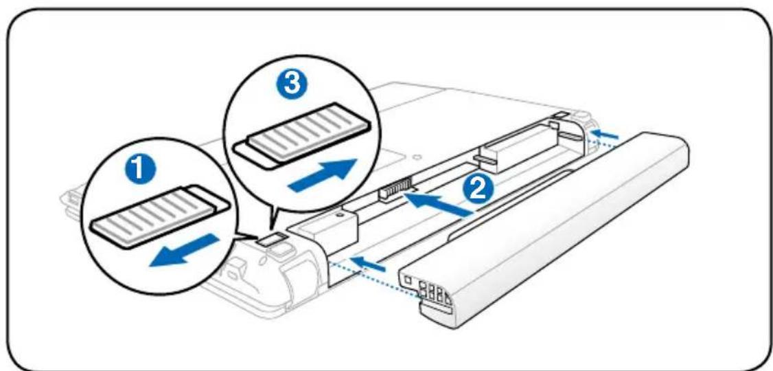 ASUS HRSX196X - To install the battery pack: - 1