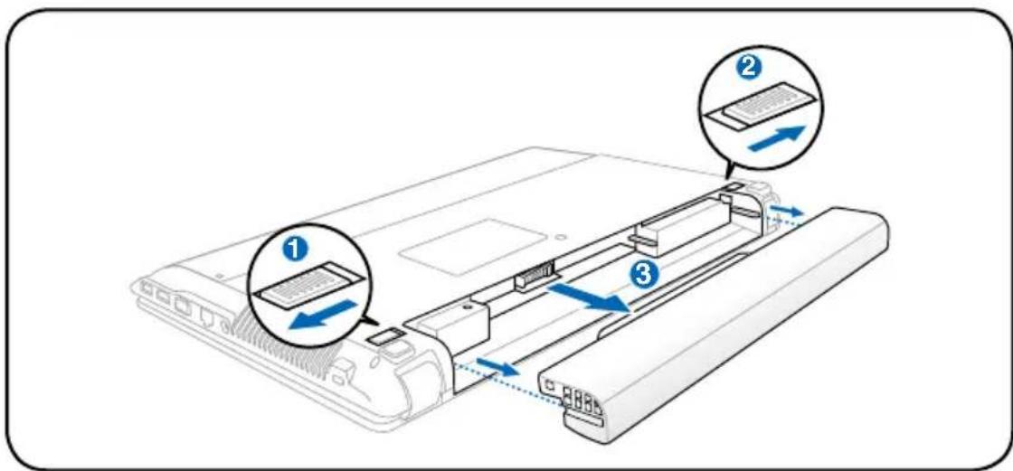 ASUS HRSX196X - To remove the battery pack: - 1