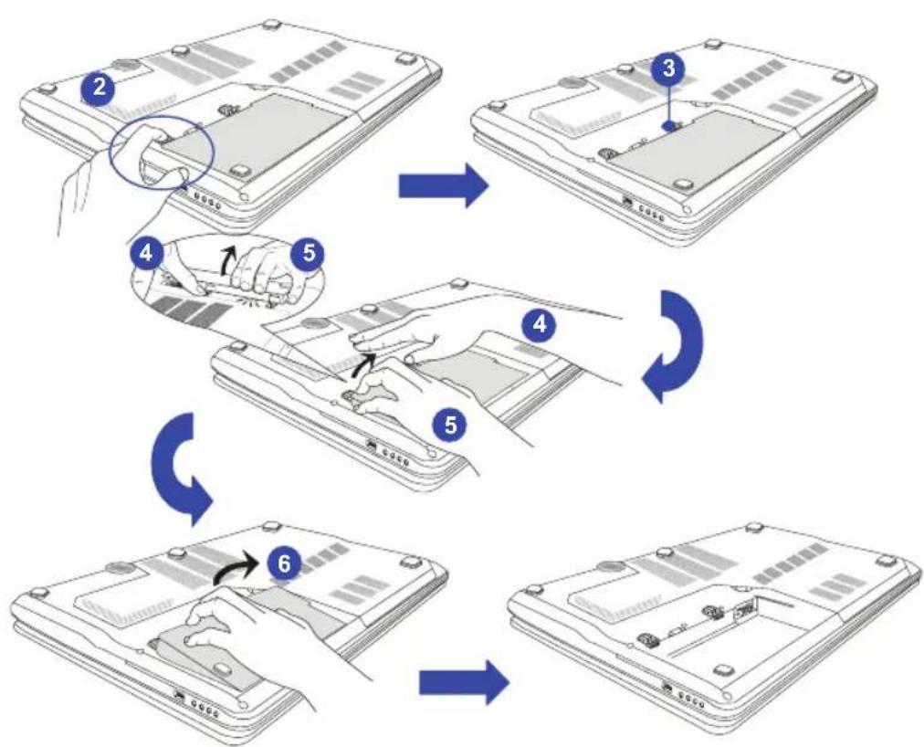 MSI GT683467TR - Releasing the Battery Pack - 1
