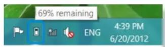 SAMSUNG 700Z5CA04UK - Confirming the battery charge in the Taskbar - 1