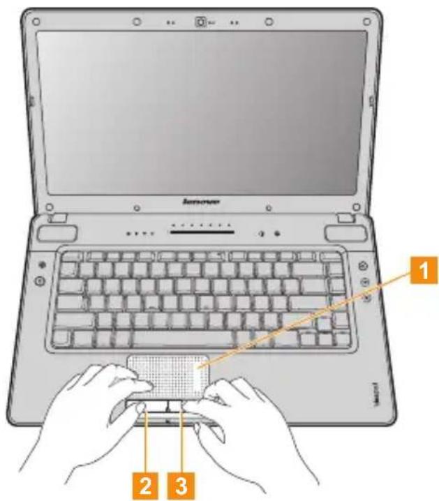 LENOVO Y560 - Using the touchpad - 1