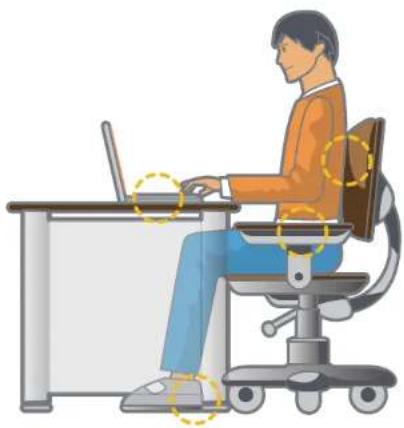 SAMSUNG NP350E7CS09BE - Posture correcte - 1