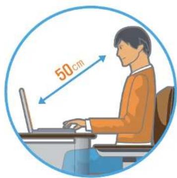 SAMSUNG NP350E7CS09BE - Position des yeux - 1