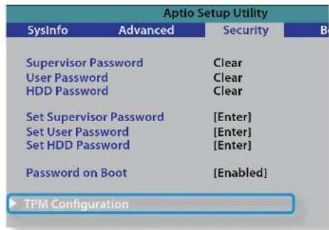 SAMSUNG NP350E7CS09BE - Initialisation de la puce TPM - 2