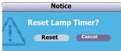 VIEWSONIC PJD5221 - Resetting the lamp timer - 1