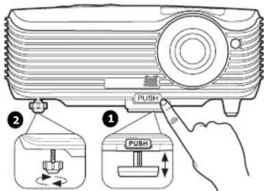 VIEWSONIC PJD5221 - Adjusting the projected image Adjusting the projection angle - 1