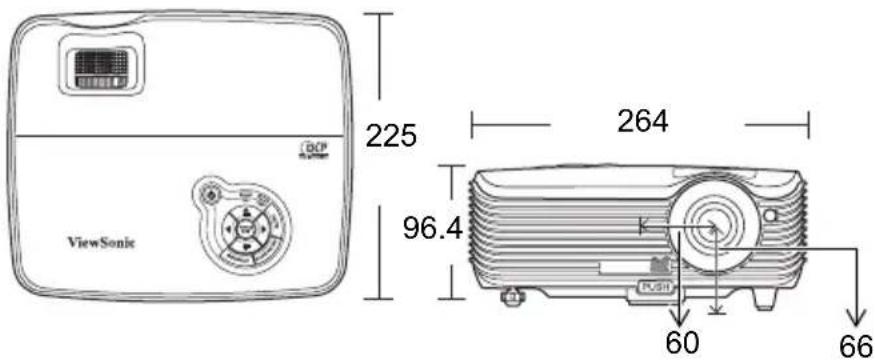 VIEWSONIC PJD5221 - Dimensions - 1