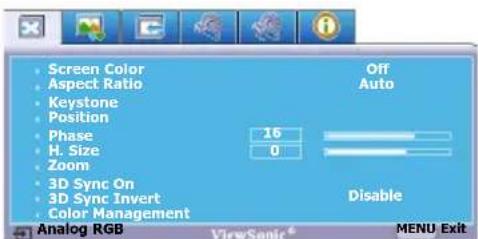 VIEWSONIC PJD5221 - Using the menus - 2