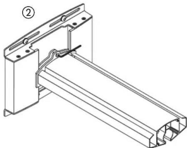 NEC U300X - Instale o braço no adaptor de parede. - 2