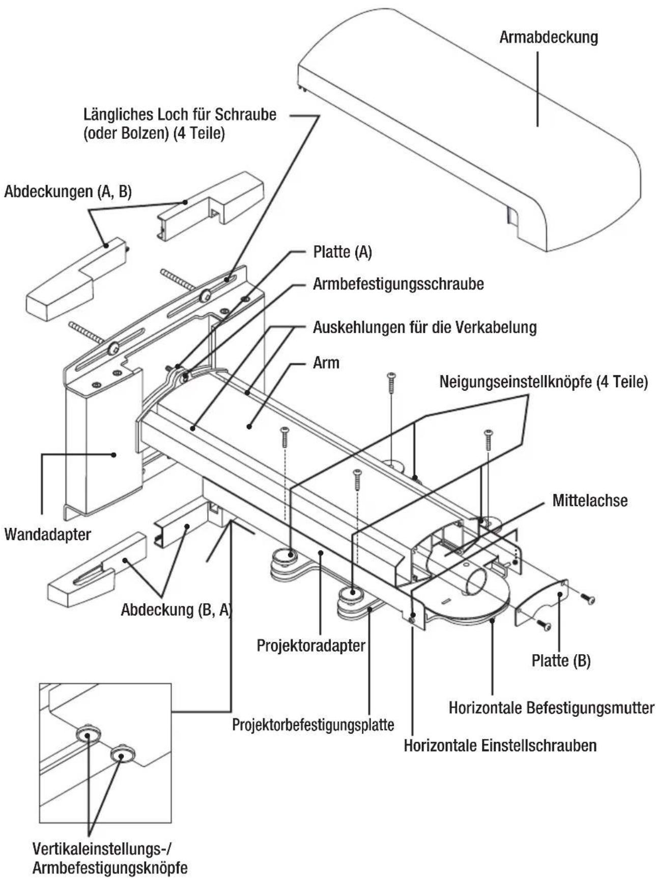 NEC U300X - Bezeichnungen der Teile - 1