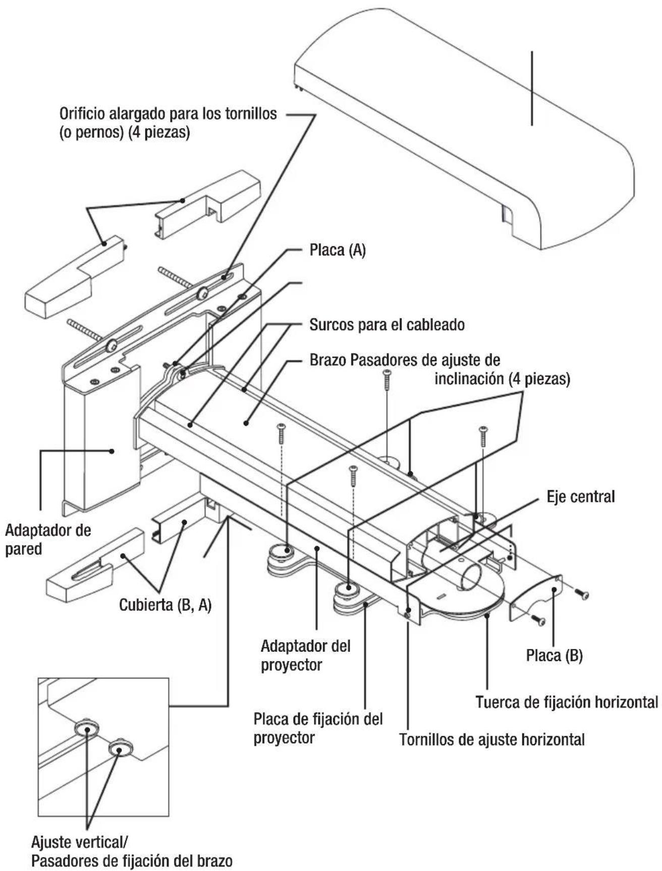 NEC U300X - Denominación de las piezas - 1