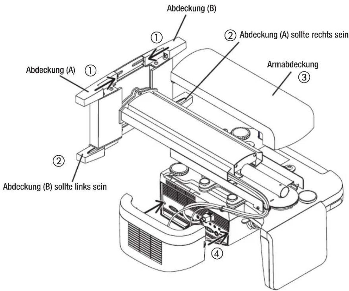NEC U300X - Bringen Sie die Abdeckungen an den Projektoradapter und den Wandapter an. - 1