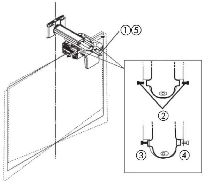 NEC U300X - Stellen Sie die waagerechte Neigung des Projektors ein. - 1
