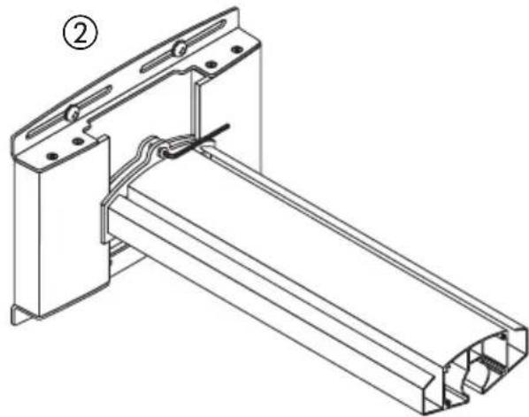 NEC U300X - Den Arm am Wandadapter befestigen. - 2