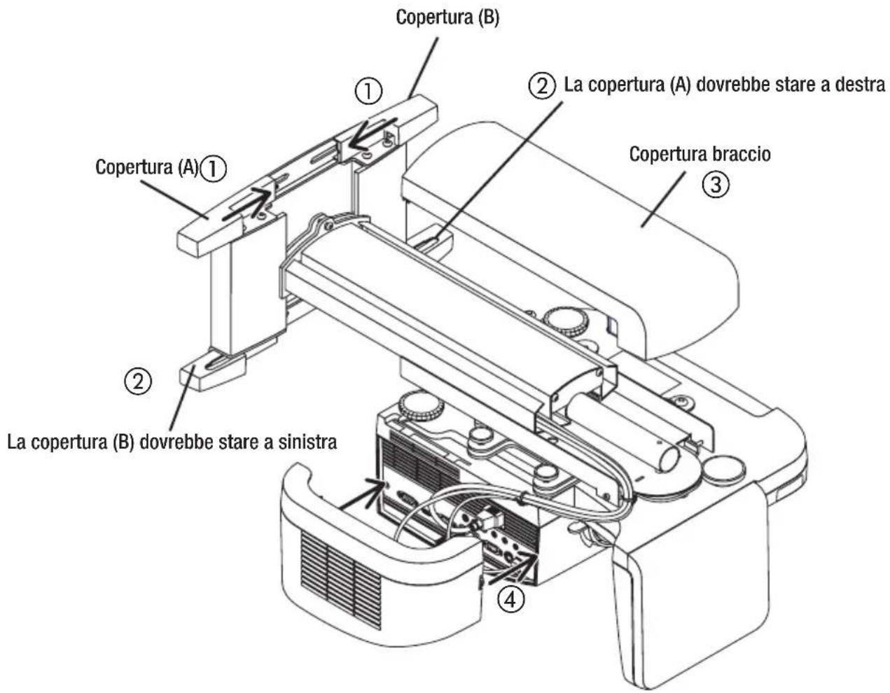 NEC U300X - Attaccare le coperture all'adattatore del proiettre e all'adattatore a muro. - 1
