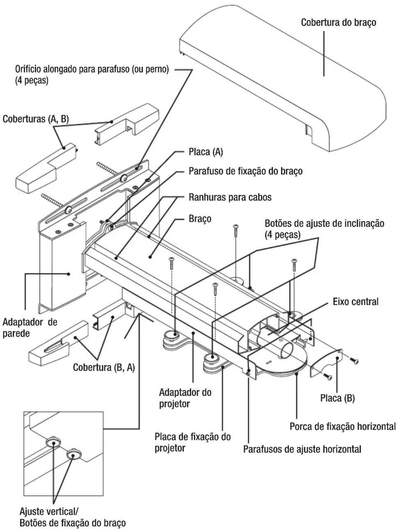 NEC U300X - Nomes das peças - 1