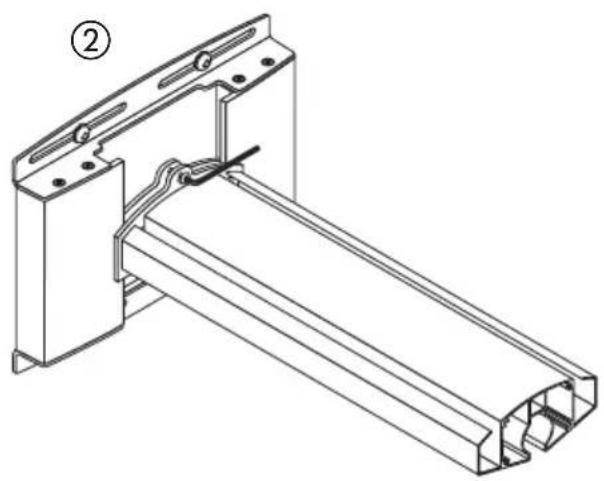 NEC U300X - 将横臂安装至墙式转接器。 - 2