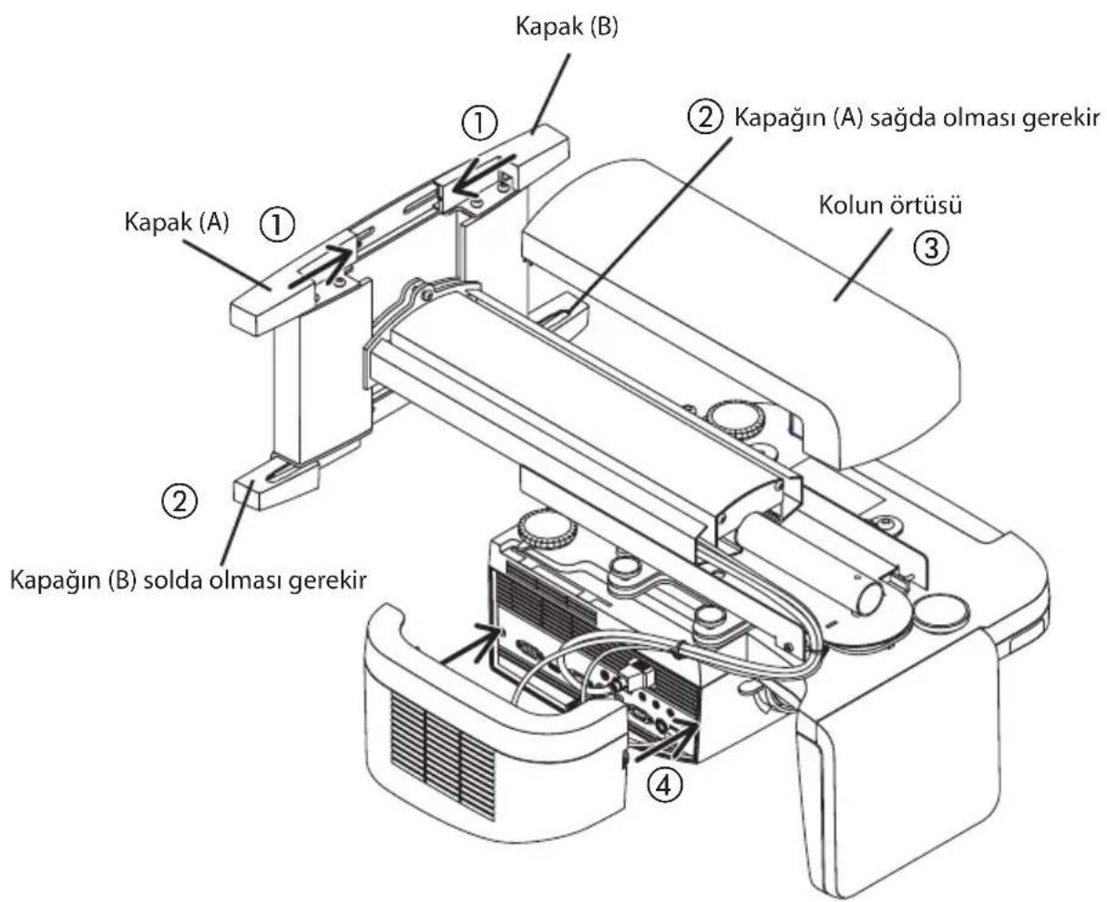 NEC U300X - Projeksiyon cihazi adaptörünün ve duvar adaptörünün kapaklarını takın. - 1