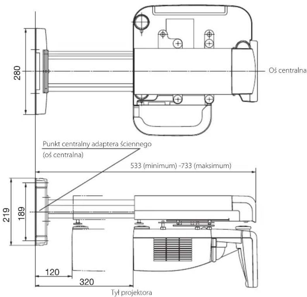 NEC U300X - ■ Wymiary elementów uchwytu: (jednostka: mm) - 1