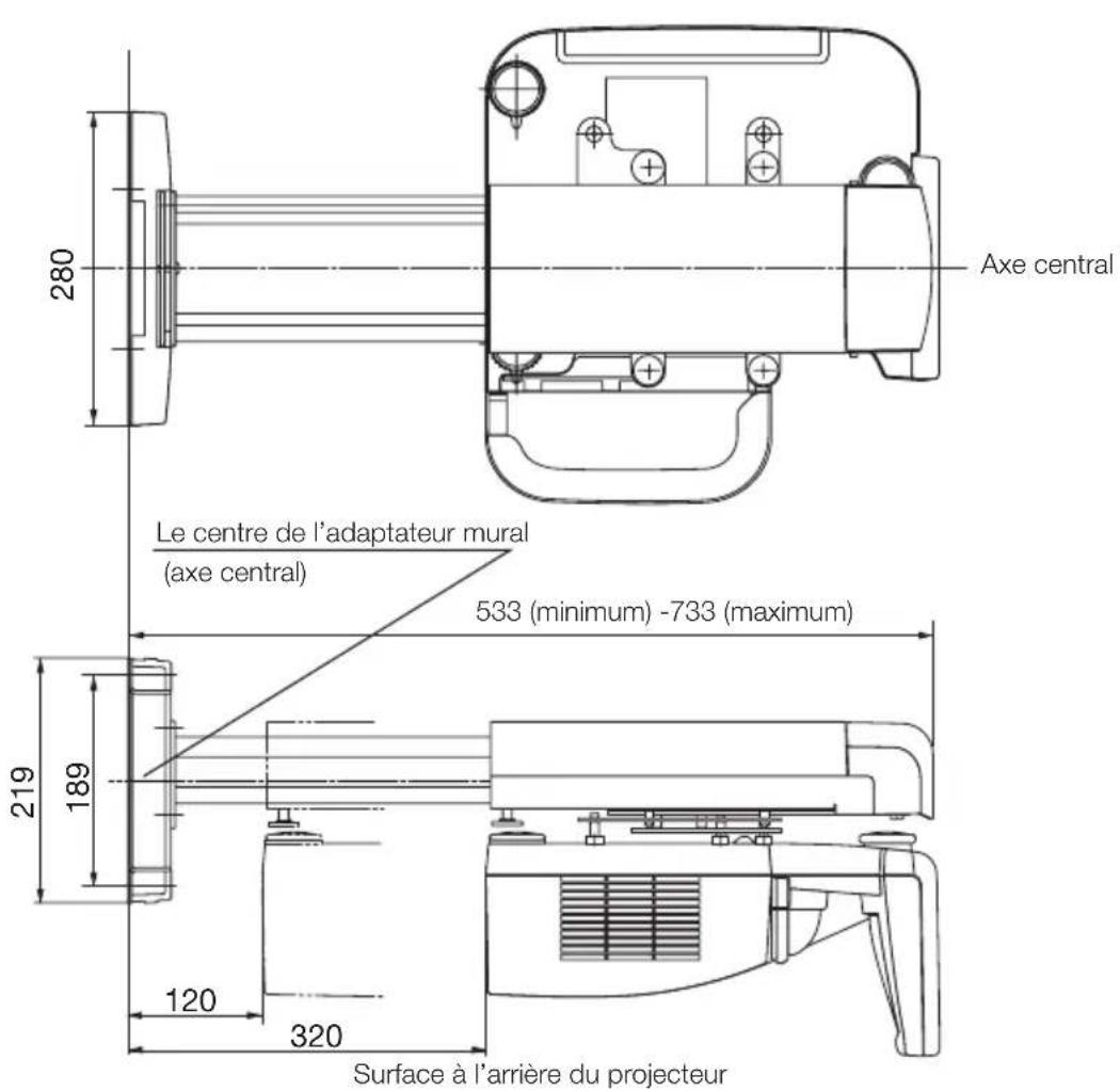 NEC U300X - Dimensions des Pièces : (unité : mm) - 1