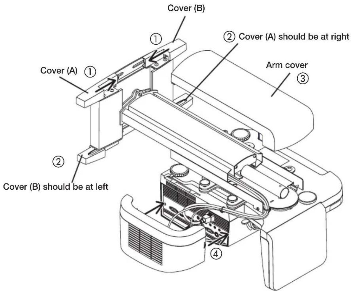 NEC U300X - Attach the covers to the projector adapter and the wall adapter. - 1