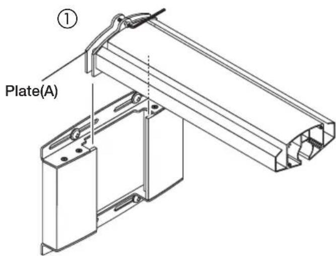 NEC U300X - Attach the arm to the wall adapter. - 1
