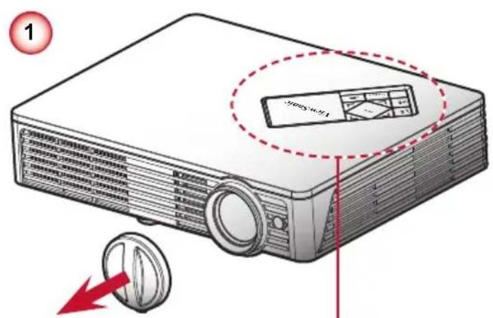 VIEWSONIC PLEDW500 - Allumer/éteindre le projecteur Mise sous tension du projecteur - 1