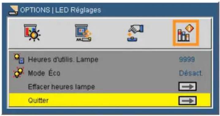 VIEWSONIC PLEDW500 - OPTIONS | LED Réglages - 1
