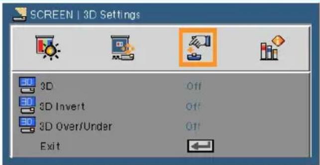 NEC U310W + NP01SK3D - SCREEN | 3D Settings - 1
