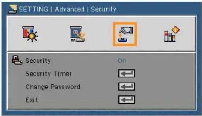 NEC U310W + NP01SK3D - SETTING | Advanced | Security - 1