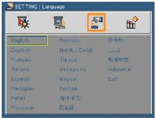 NEC U310W + NP01SK3D - Language - 2