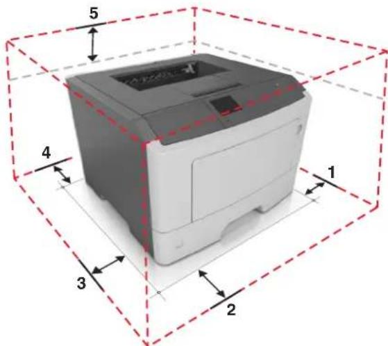 LEXMARK MS610de - Sélection d'un emplacement pour l'imprimante - 1