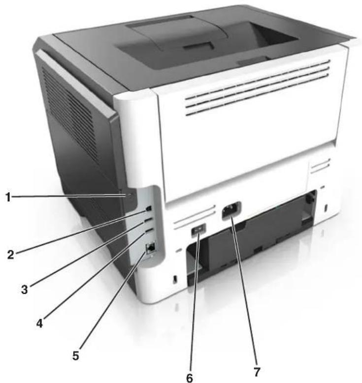 LEXMARK MS610de - Connexion des cables - 1