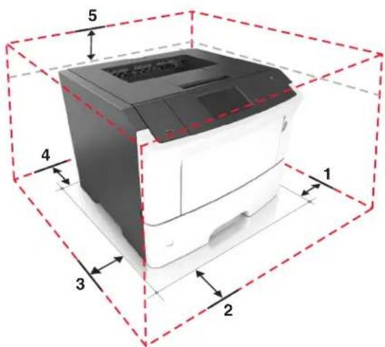 LEXMARK MS610dte - Sélection d'un emplacement pour l'imprimante - 2