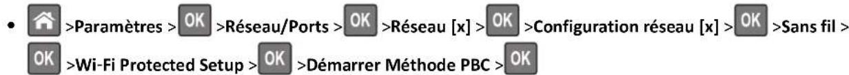 LEXMARK MS610dte - Utilisation de la méthode PBC (Push Button Configuration) - 1