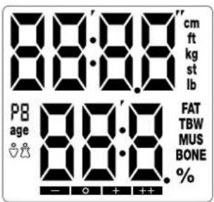 88.0 cm ft kg st lb 88.0 FAT TBW MUS BONE % age %