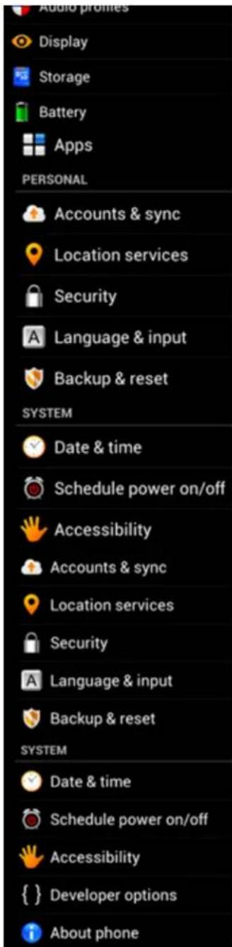 Yarvik Ingenia Horizon 5 - Menü Settings (Einstellungen) - 2