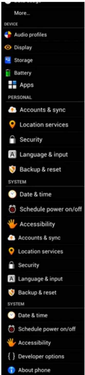Yarvik Ingenia Horizon 5 - Menu Settings (Ustawienia) - 2