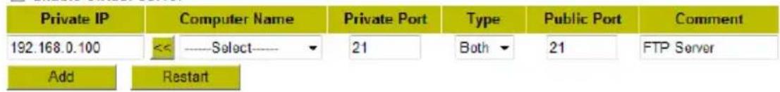 CONCEPTRONIC 150N WL - Enable Virtual Server - 1