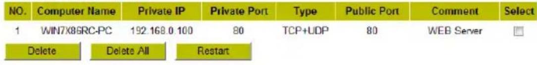 CONCEPTRONIC 150N WL - Current Virtual Server Table - 1
