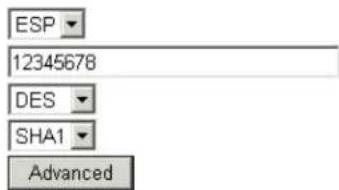 ESP 12345678 DES SHA1 Advanced