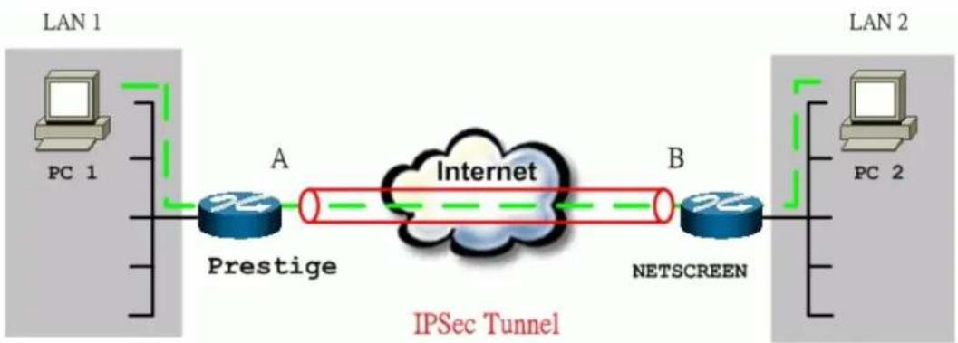 ZYXEL P202H Plus v2 - P-202H Plus v2 to NETSCREEN Tunneling - 1