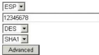 ESP 12345678 DES SHA1 Advanced