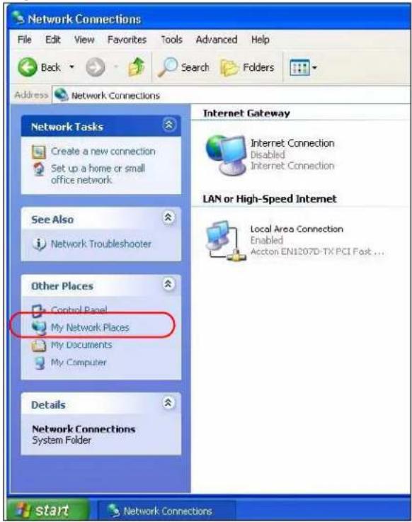 ZYXEL NBG416N - Select My Network Places under Other Places. - 1
