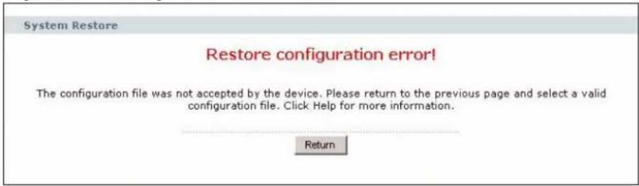 ZYXEL NBG416N - Restore Configuration - 3