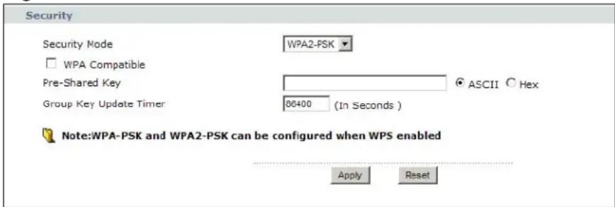 ZYXEL NBG416N - WPA-PSK/WPA2-PSK - 1