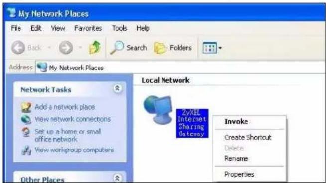 ZYXEL NBG416N - Select My Network Places under Other Places. - 2
