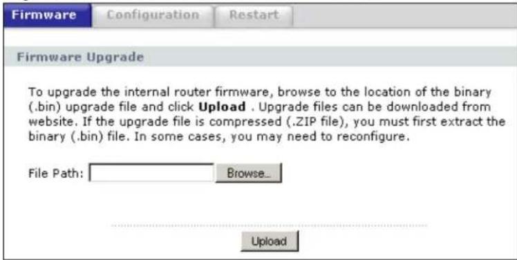 ZYXEL NBG416N - Firmware Upload Screen - 1