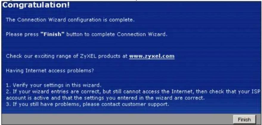 ZYXEL NBG416N - Connection Wizard Complete - 1
